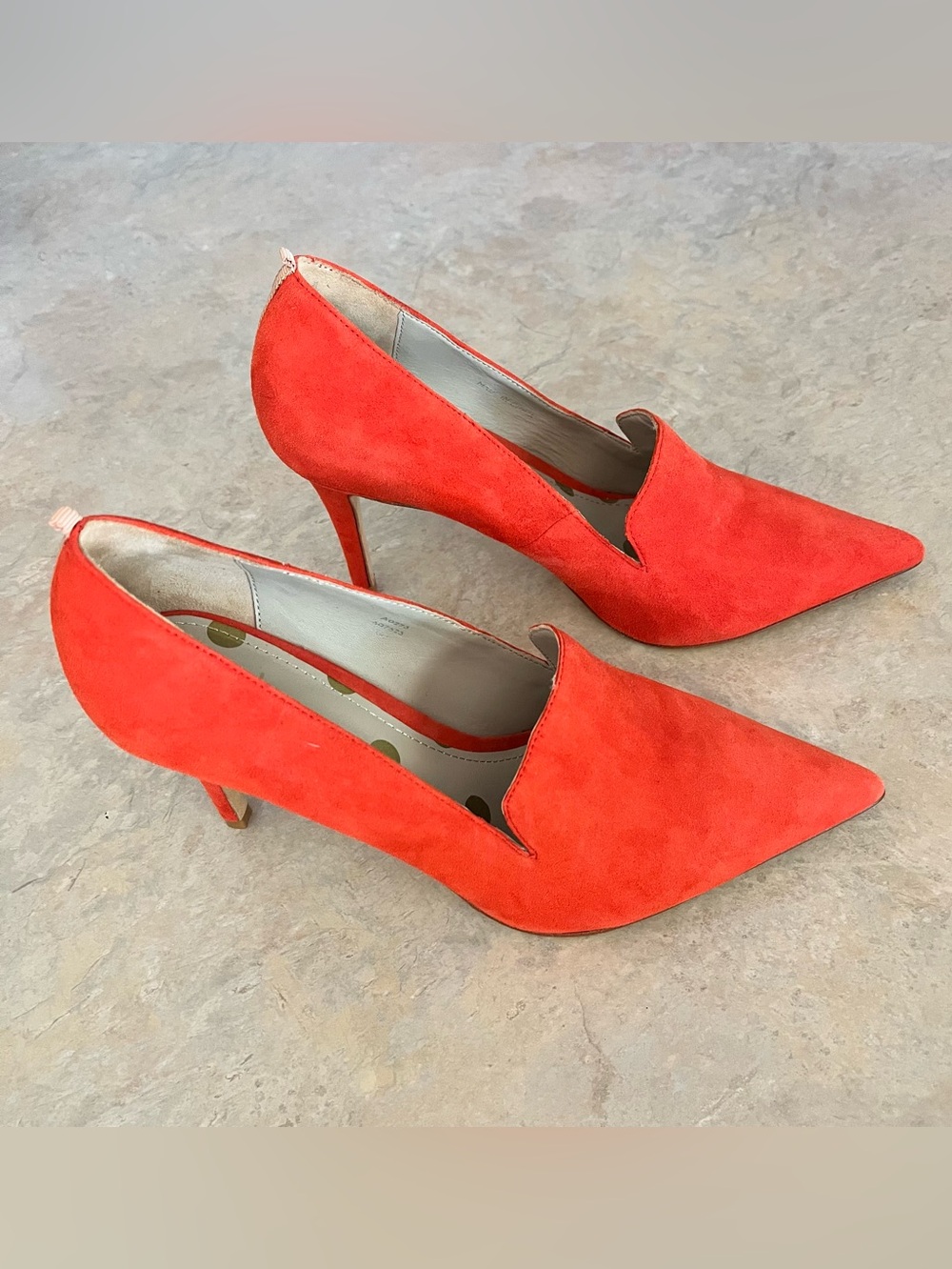 Boden Pop Orange Suede Pointed-Toe Stiletto Pumps Size US 9/ 39.5